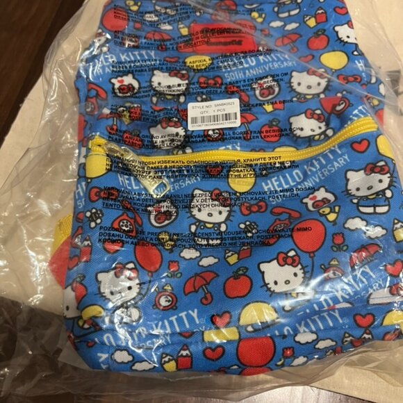 Sanrio Hello Kitty 50th Anniversary All-Over Print Nylon Square Mini Backpack main image 3